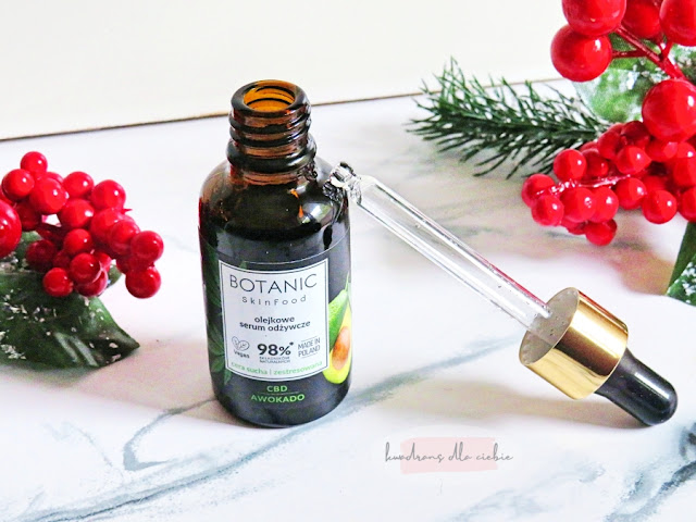 Botanic Skinfood, Botanic Skinfood Olejkowe serum odżywcze, cera odwodniona, cera przesuszona, kosmetyki wegańskie, serum odżywcze do twarzy, kwadrans dla ciebie