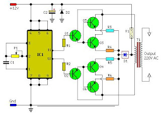 skema rangkaian inverter 100 watt