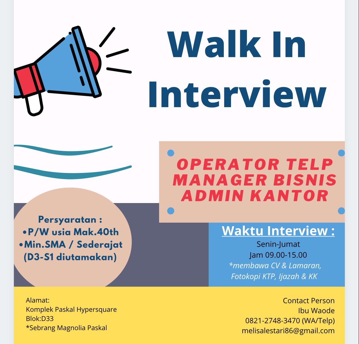 Walk In Interview Kp Press Bandung Maret 2021