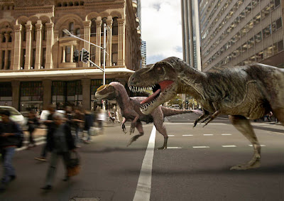 Warga Sydney dikejutkan oleh kemunculan Dinosaurus T-Rex