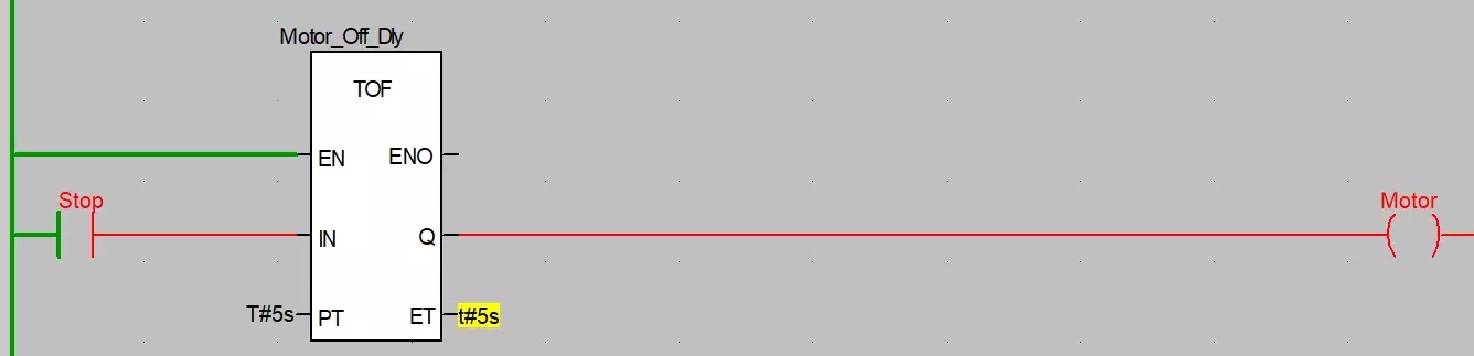 Off-Delay-Timer, TOF-Timer-In-PLC