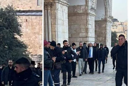 بالصور : وزير الأمن القومي في حكومة الاحتلال الإسرائيلي بن غفير يقتحم المسجد الأقصى