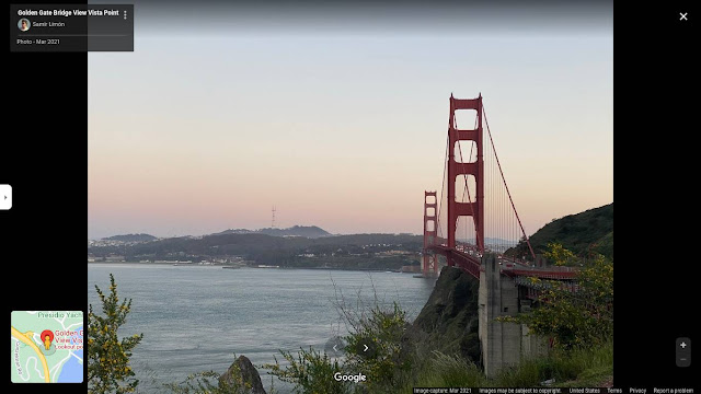 Golden Gate Bridge from Rest Stop in Marin County CA USA