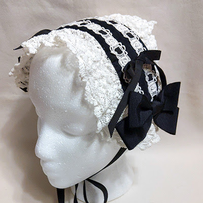 Baby Rosaline Ribbon Headdress (2010) Black x Offwhite