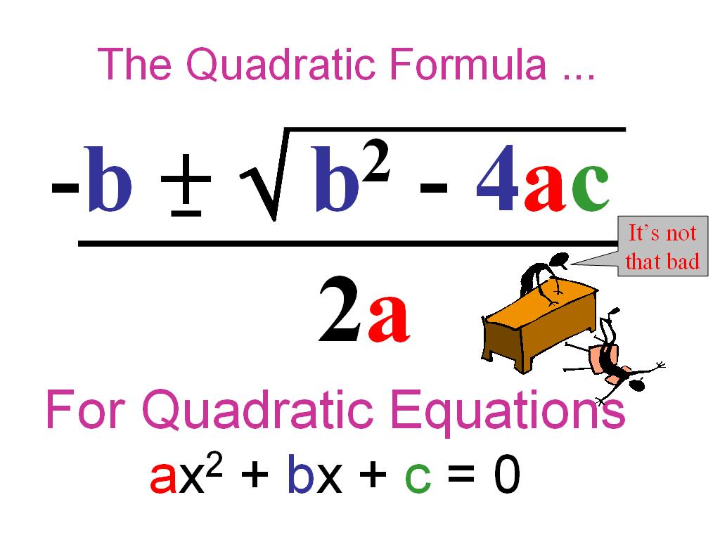 Ms. McCullough's Math Class: The Quadratic Formula