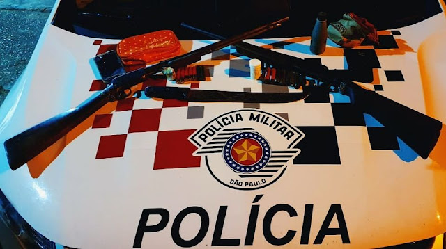 Policia Militar de Pracinha Prende Dois Homens em Fragrante Posse de Arma de Fogo