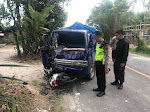 Pengendara Motor Tewas Usai Tabrakan Dengan Mobil Pick Up di Samosir