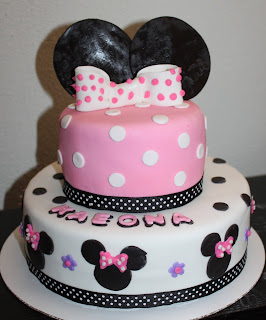 2 tier minnie mouse birthday cake