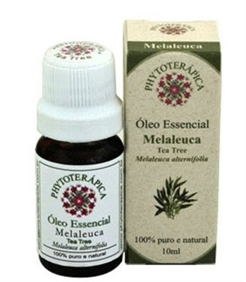 óleo de Tea Tree ou Melaleuca 100% puro.