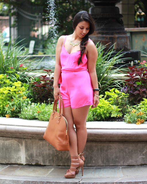 pink romper, tory burch camel bag, kristin cavallari lark, Chinese laundy lark, lark, how to wear a romper, how to wear a romper for pear shape, how to wear a romper for all body shapes, rocksbox, rocksbox promo code, SBScon, southern bloggers society, atlanta bloggers, atlanta fashion bloggers, best fashion bloggers, simply sabrina