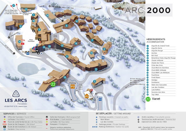 Plan station Arc 2000 Les Arcs Bourg Saint Maurice