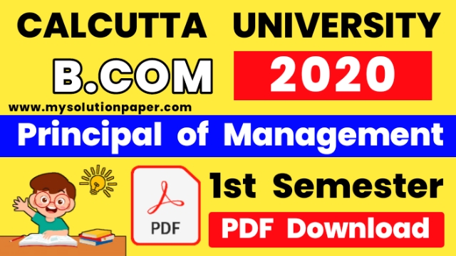 Download Principles of Management 2020 Question Paper