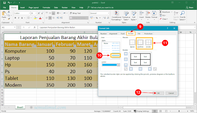 cara membuat tabel di excel 2019