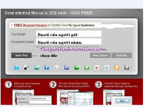 GỞI KÈM FILE CÓ DUNG LƯỢNG LỚN TRONG EMAIL