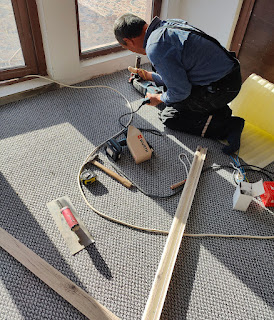 Drilling to fit the final skirting board