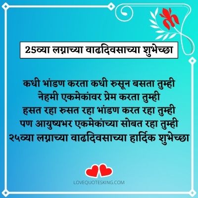 25th Wedding Anniversary Wishes For Parents In Marathi