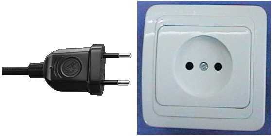 European power plug and outlet