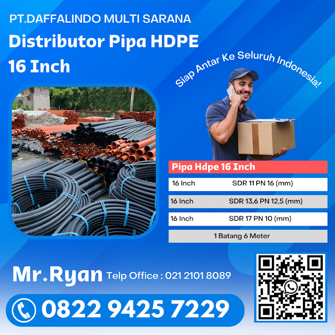 Pipa Hdpe 16 Inch SDR 9 PN 20 - Pipa Batangan