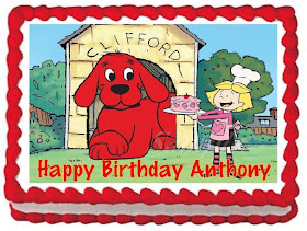 Clifford the Big Red Dog personalized cake topper