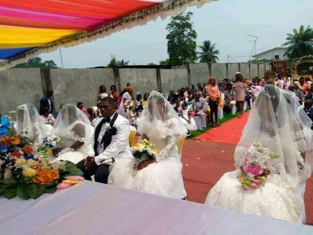 Man Marries 4 Women at The Same Time in Gabon