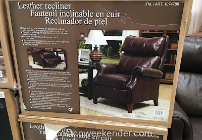 Costco 1074709 - Synergy Home Leather Pushback Recliner features 3 reclining positions depending on your mood