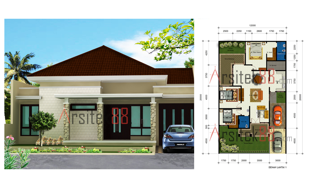 Desain Rumah Minimalis Ukuran 6 X 12 M Desain Denah  Review Ebooks