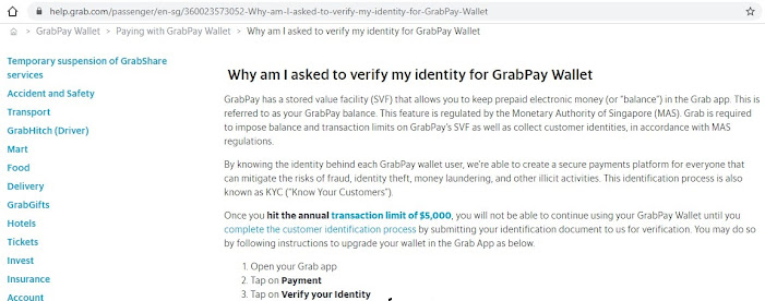 Why am I asked to verify my identity for GrabPay Wallet