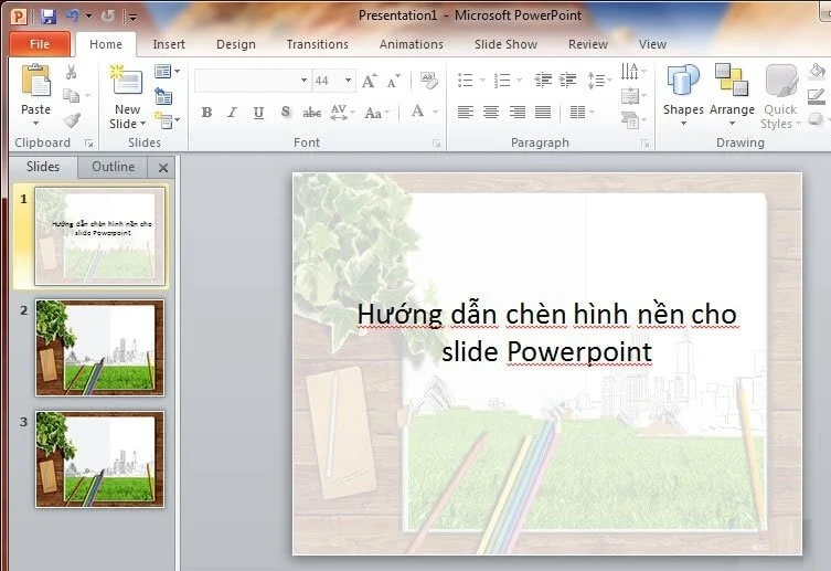 chèn hình nền Powerpoint 4