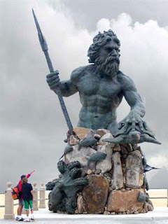 Poseidon's only been dead 20 years, and already he gets a statue.