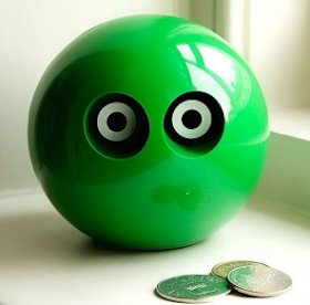 green owl money box