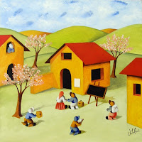quadro raffigurante una scuola di campagna all'aperto