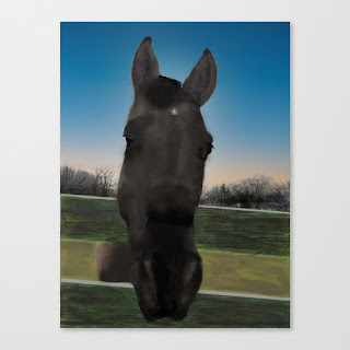Whacha Doing Horse Portrait Canvas 18X24