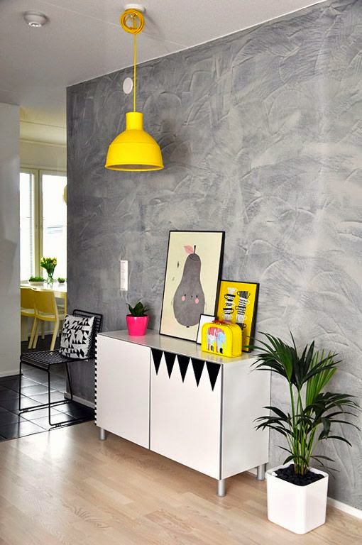 Chosing your color palette step by step - modern living room- black, yellow and white