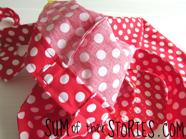 French seams on a Polka dot embroidered tote bag tutorial