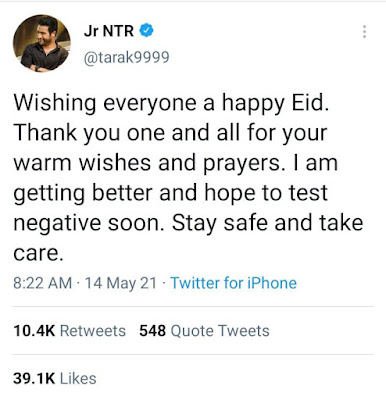 NTR latest tweet