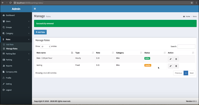 Car parking Management system in CodeIgniter with source code