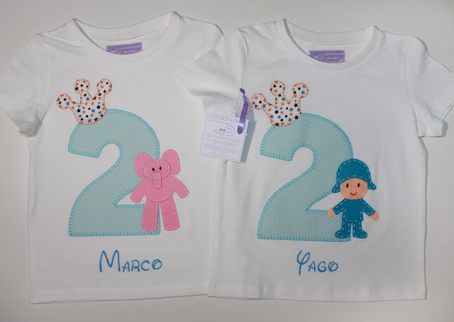 camisetas cumpleaños 2 años pocoyo mellizos