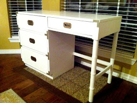 White Painted Campaign Desk