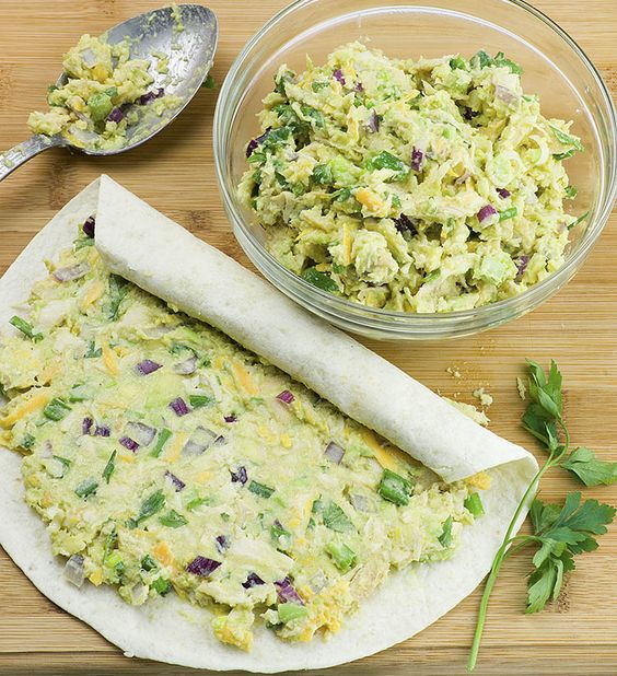 Chicken Avocado Salad Roll Ups are great appetizers for a party, healthy lunch for kids or light and easy dinner for whole family.