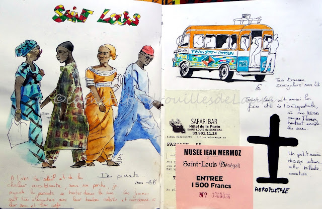 carnet-de-voyage-Senegal-taxi-brousse-aquarelle-carnetsetvadrouillesdelaure