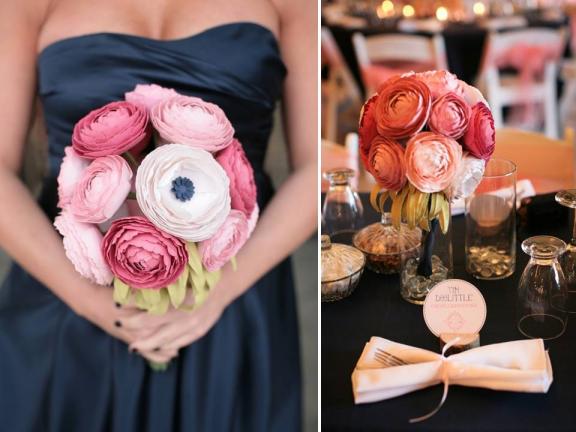 Why not make your wedding bouquet and wedding centerpieces out of paper 