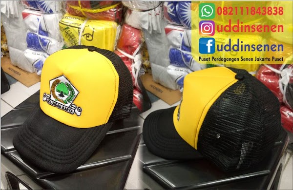 TOPI PARTAI GOLKAR BAHAN JARING /TOPI CALEG /TOPI GAMBAR 