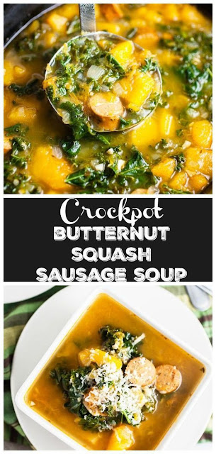 Crockpot Butternut Squash and Sausage Soup