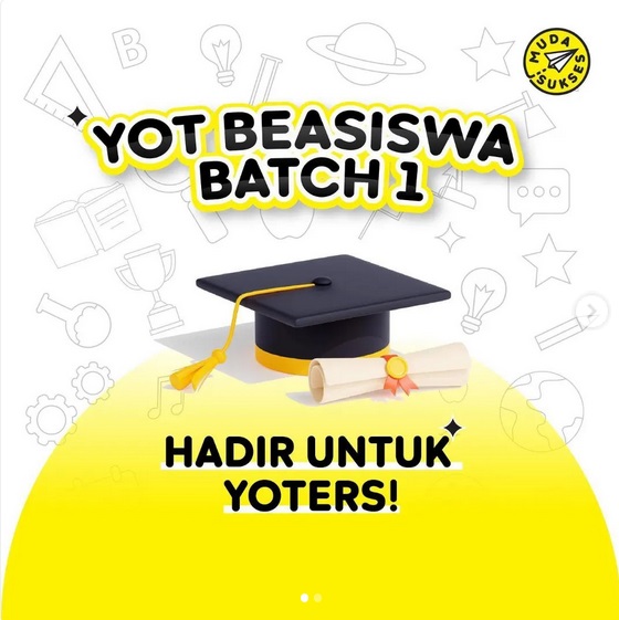 Yot Beasiswa Batch 1 Untuk Siswa SMA sederajat Hingga Mahasiswa