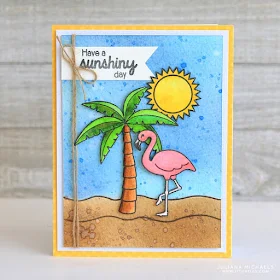Sunny Studio Stamps: Flamingo Summer card by Juliana Michaels (using Tropical Paradise, Island Getaway & Sunny Sentiments)