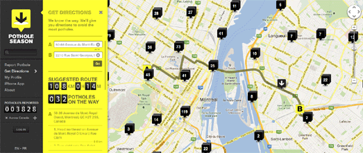  is a Google Maps based pothole reporting arrangement amongst the added bonus of providing driving New Pothole Free Driving Directions