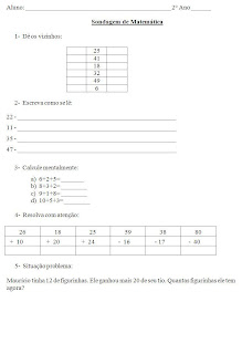 Atividades 2° ano - Sondagem de matemática - Sondagem 2° ano 2