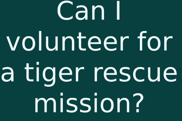 Can I volunteer for a tiger rescue mission?