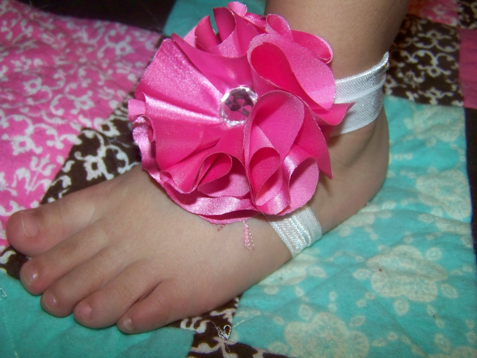 ... of Handmade: Simple-Sew Barefoot Sandals and Flower Tutorial