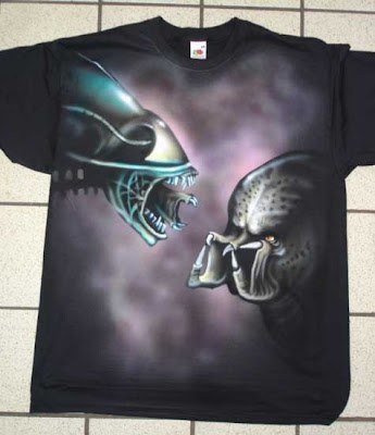 Airbrushed Alien vs Predator T-shirt